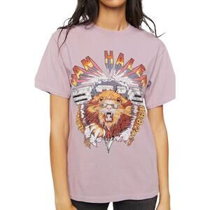 Van Halen Graphic 'Live 1982' Lion Tee Shirt Purple Women's Size Medium/Large